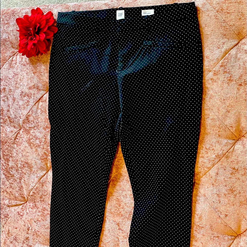 Gap Polka dot black ankle pants